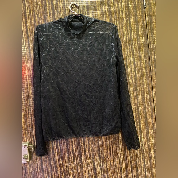 High neck dior printed sheer top - Picture 2 of 3